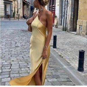 BNWT silk yellow dress